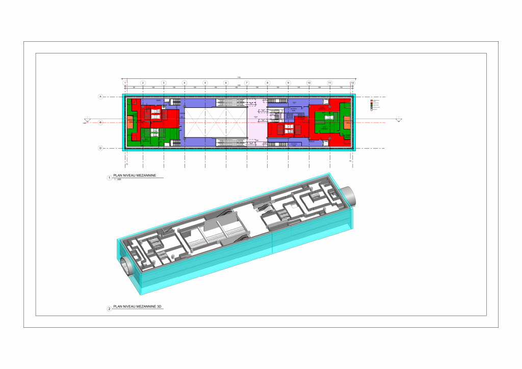 İstasyonun teknik destek alanlarının plan düzeni