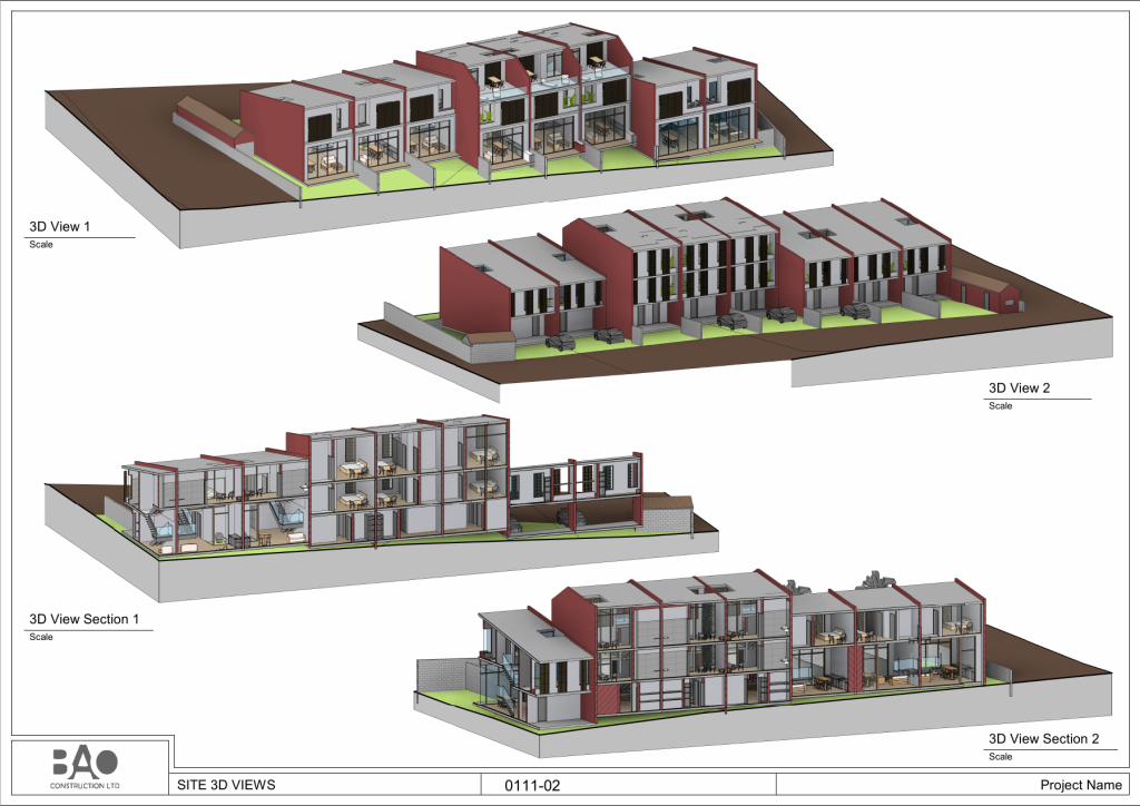 Villa tiplerinin farklı üç boyutlu görünüşleri