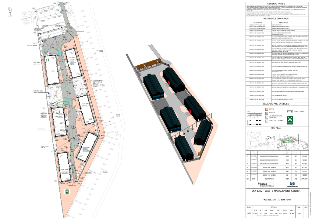 Unit 13 saha yerleşimi ve 3D aksonometrik görünüş